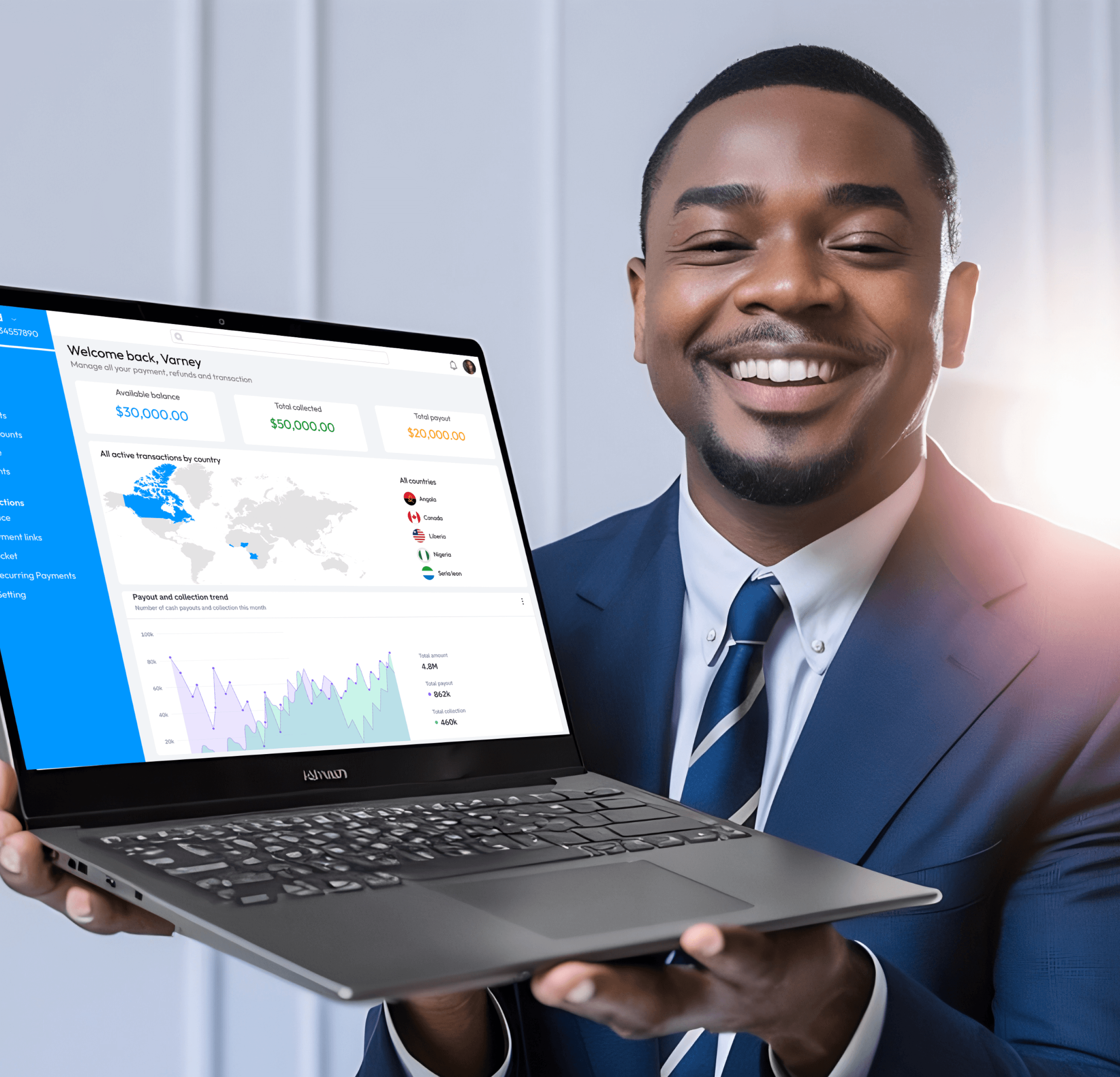 Man holding laptop